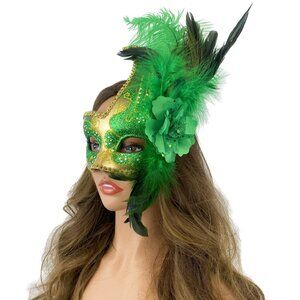 Women Costume Venetian mask Feather Masquerade Party Masks